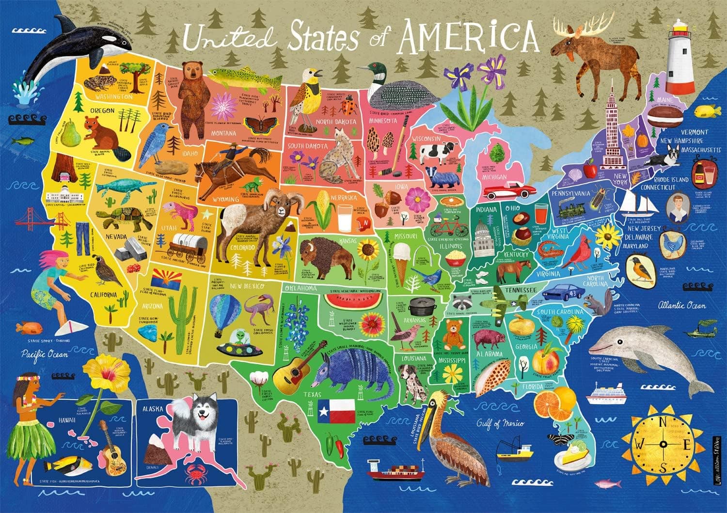 Buffalo Games - USA in Color - 300 Large Piece Jigsaw Puzzle