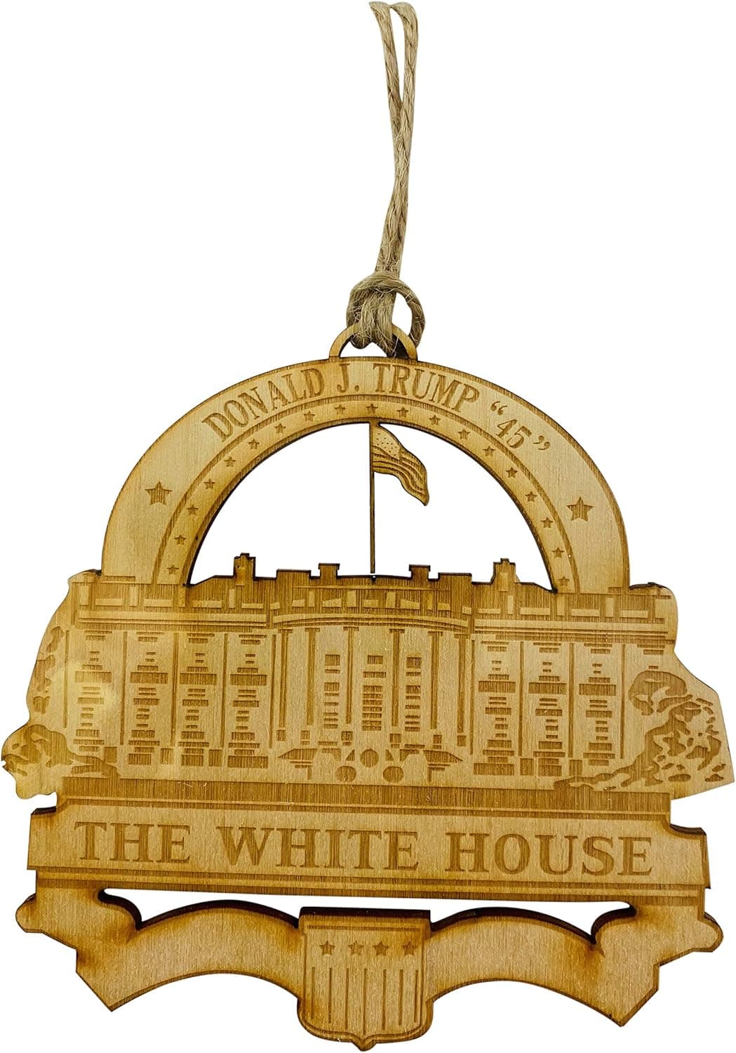 Westman Works The White House Christmas Ornament with Donald Trump 4 Inch Wood Decoration Made in The USA