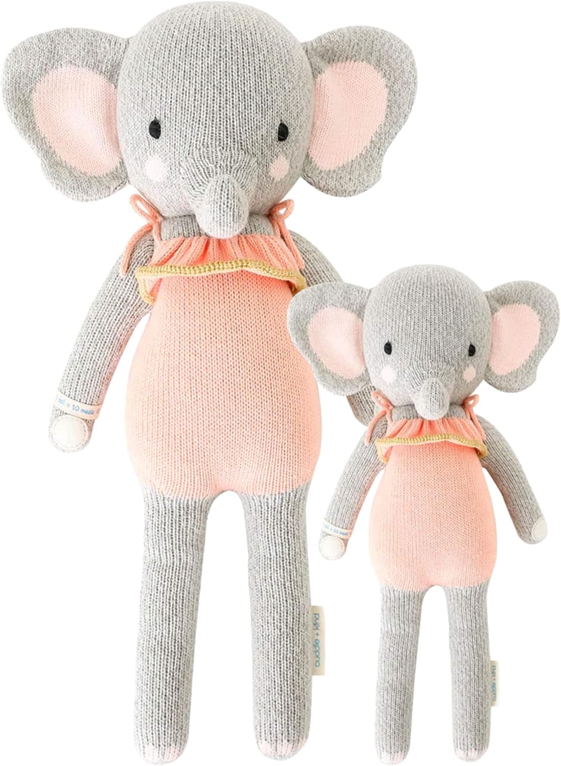 cuddle + kind Eloise The Elephant Doll - Lovingly Handcrafted Dolls for Nursery Decor, Fair Trade Heirloom Quality Stuffed Animals for Girls & Boys, 1 Doll = 10 Meals