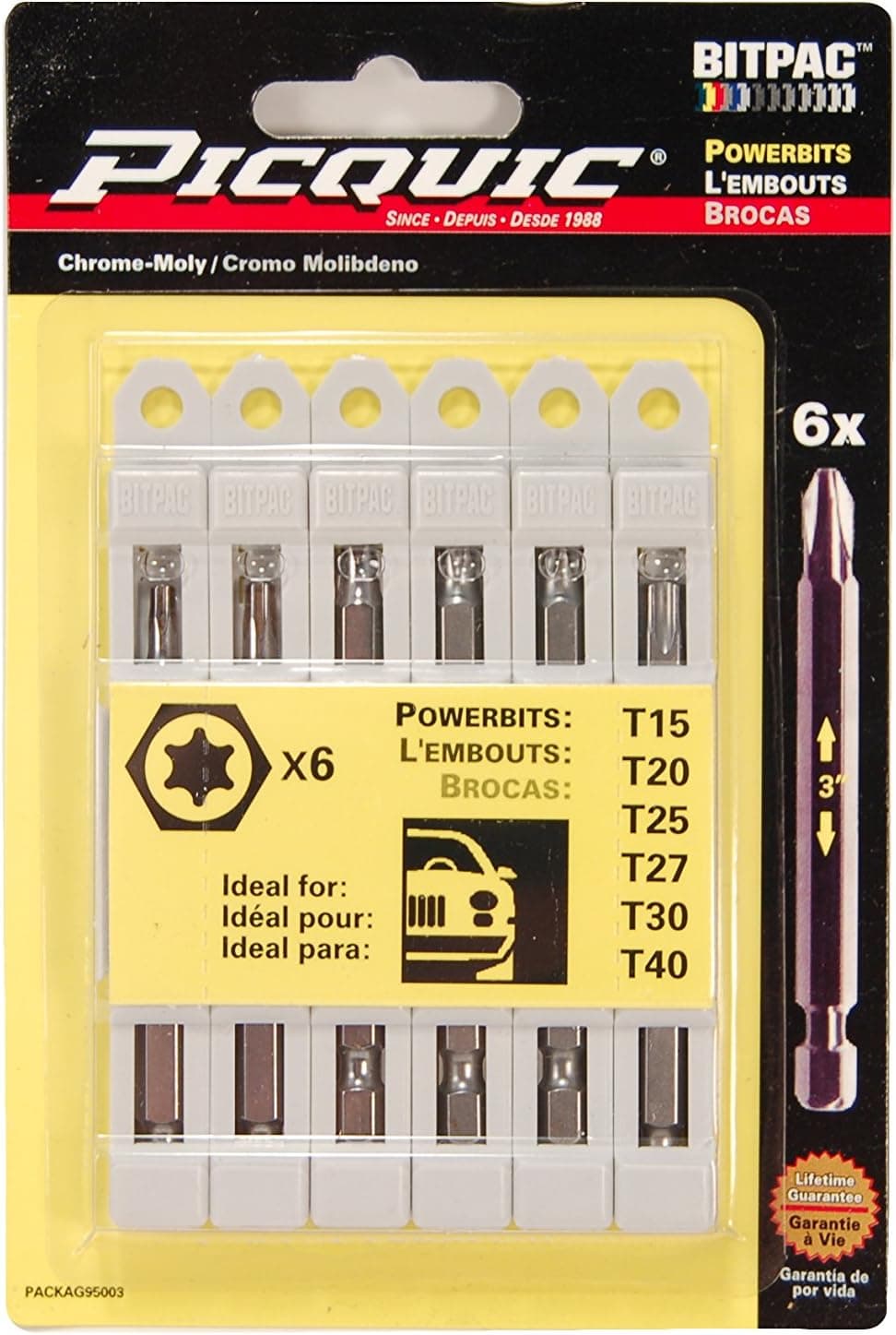 Torx set T15, T20, T25, T27, T30, T40 - 95003