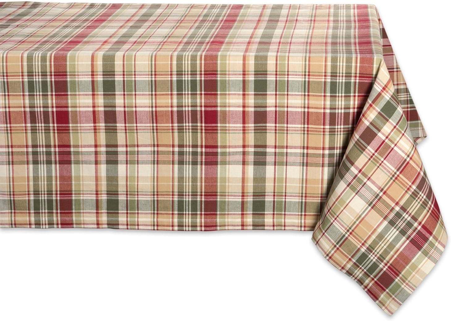 DII Give Thanks Plaid Fall Table Decor, Autumn & Thanksgiving Tabletop Linens, 60x104 Rectangle Tablecloth