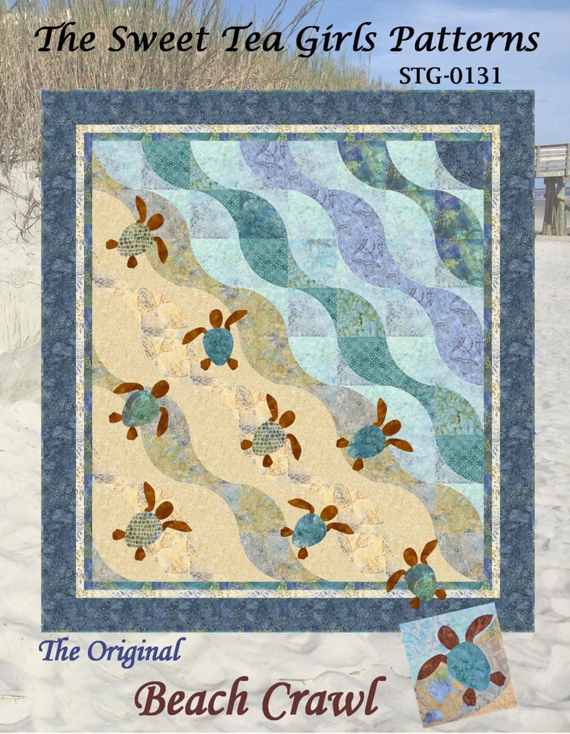 Original Beach Crawl Quilt Pattern by The Sweet Tea Girls - 2 Sizes - STG-0131 Turtle