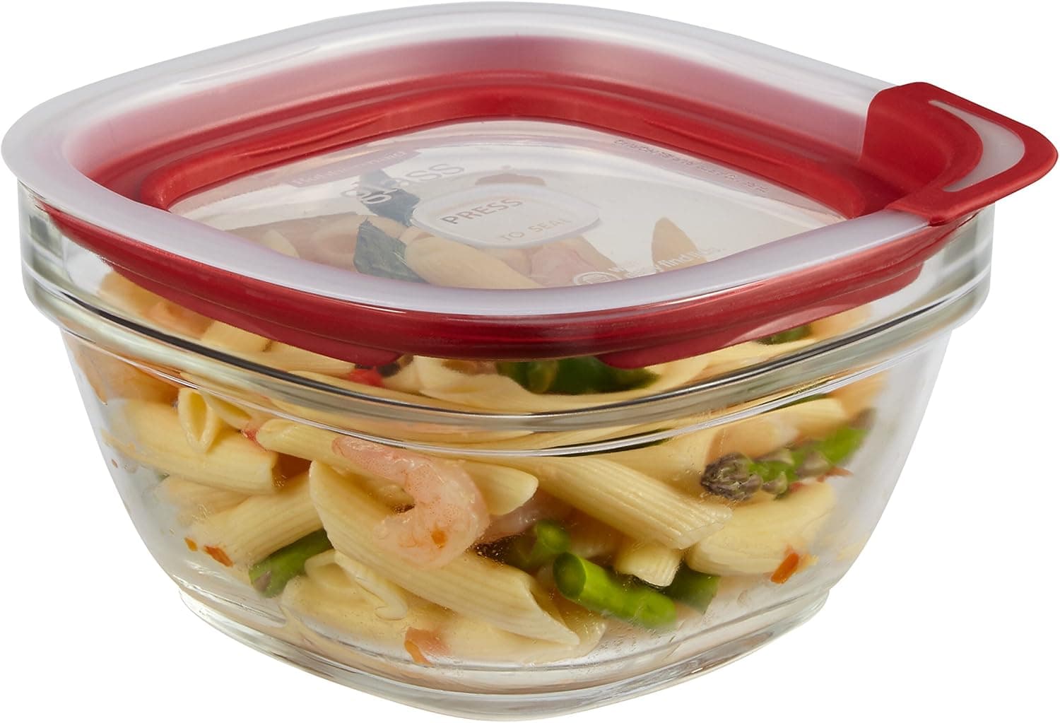 Rubbermaid Easy Find Lids Glass Food Storage Container, 4 Cup, Racer Red