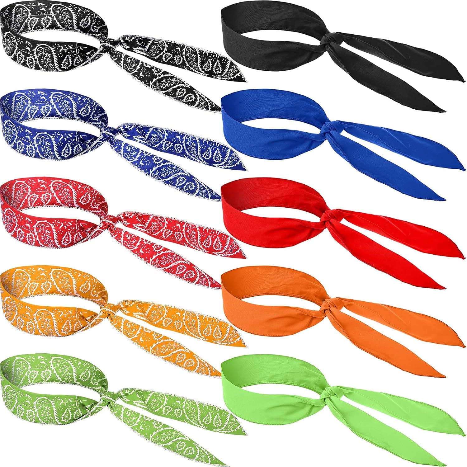 Coume 10 Pieces Ice Cool Scarf Neck Wrap Cooling Scarf, Summer Bandana Soaked Tie Around Neck, Head to Easily Chill Out for Golf, Outdoor, Walking, All Outdoor Activities Sport