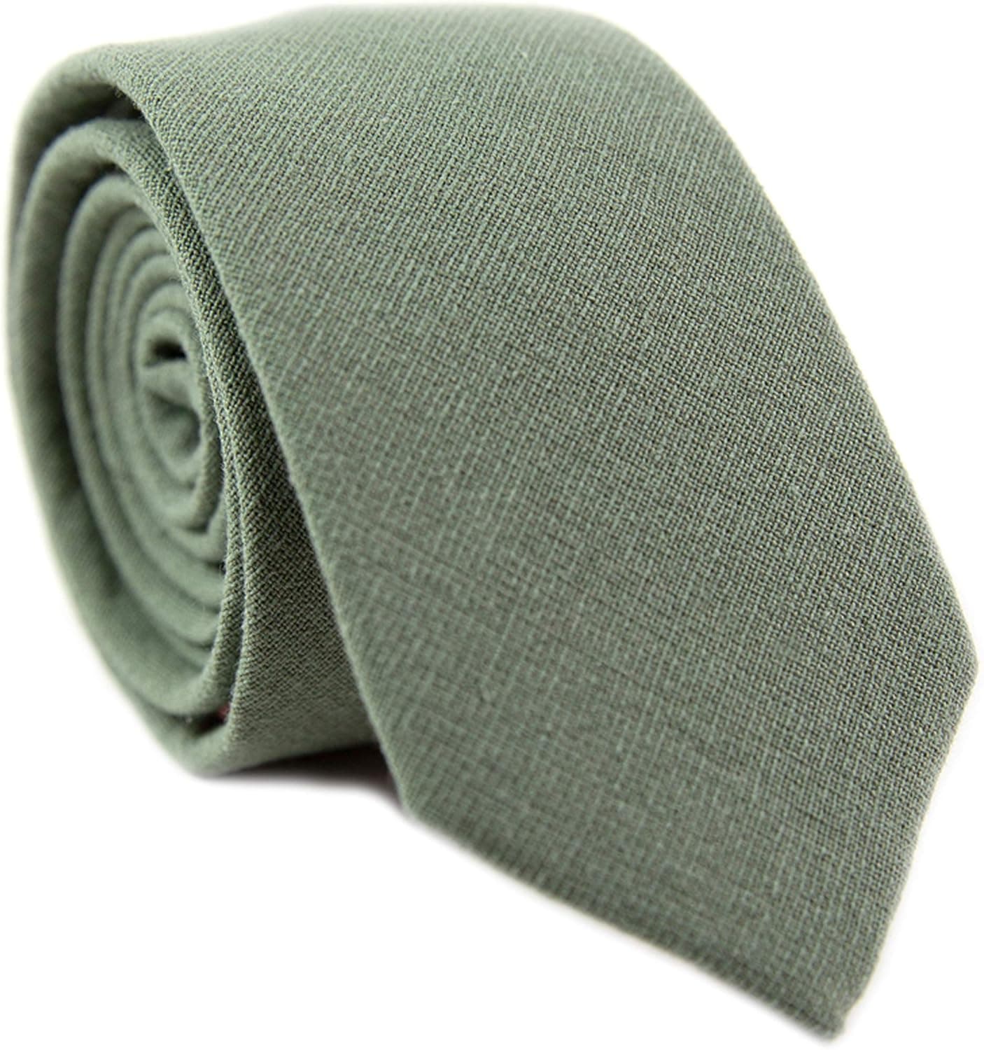 DAZI Men's Skinny Tie, Cotton Wool Linen Necktie, Great for Weddings, Groom, Groomsmen, Missions, Dances, Gifts.