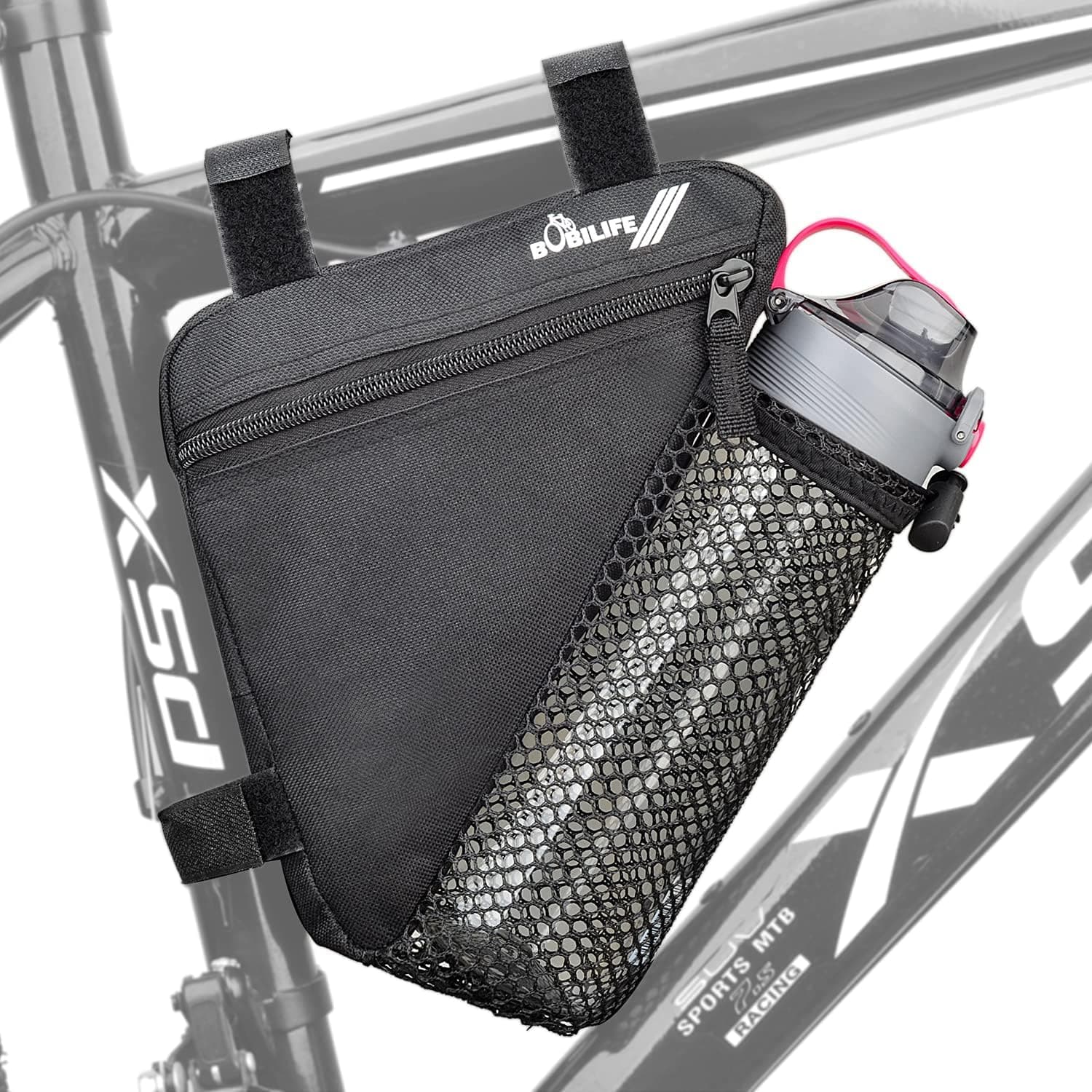 BOBILIFE Bike Triangle Frame Bag - Bicycle Cycling Storage Triangle Top Tube Front Pouch Saddle Bag for Road and Mountain Bikes