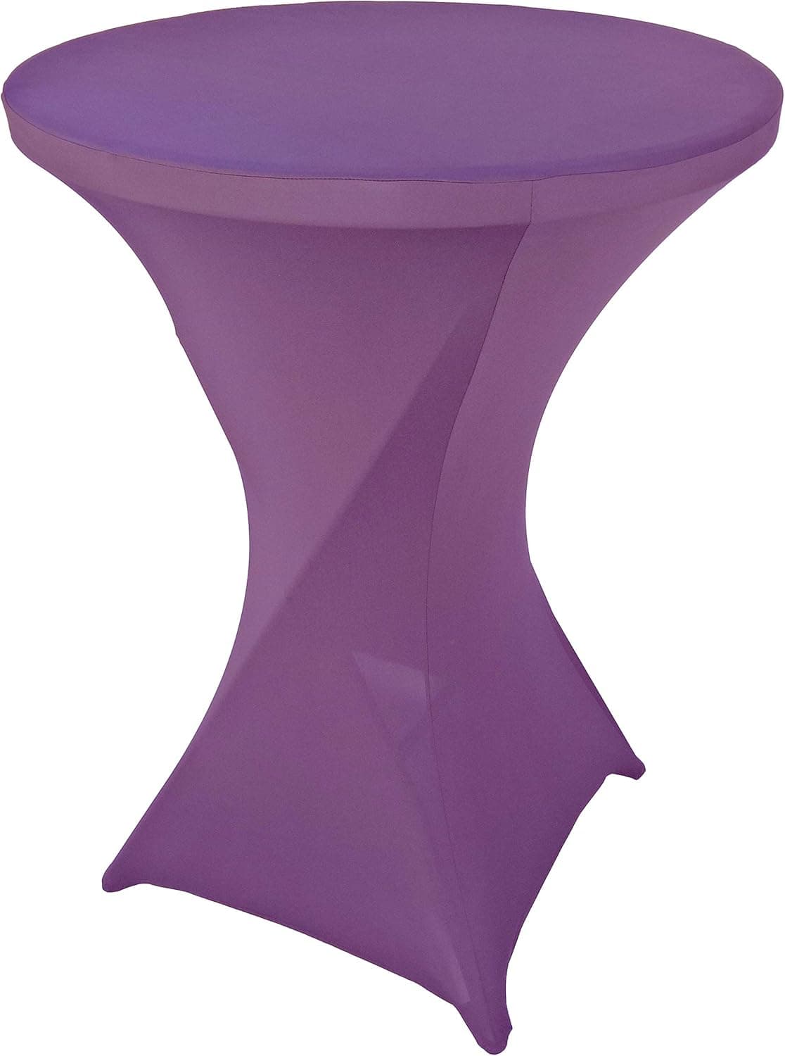 Goldstream Point Purple 32 Inch Round x 43 Inch Tall Spandex Cocktail Tablecloth Folding Cover Stretch