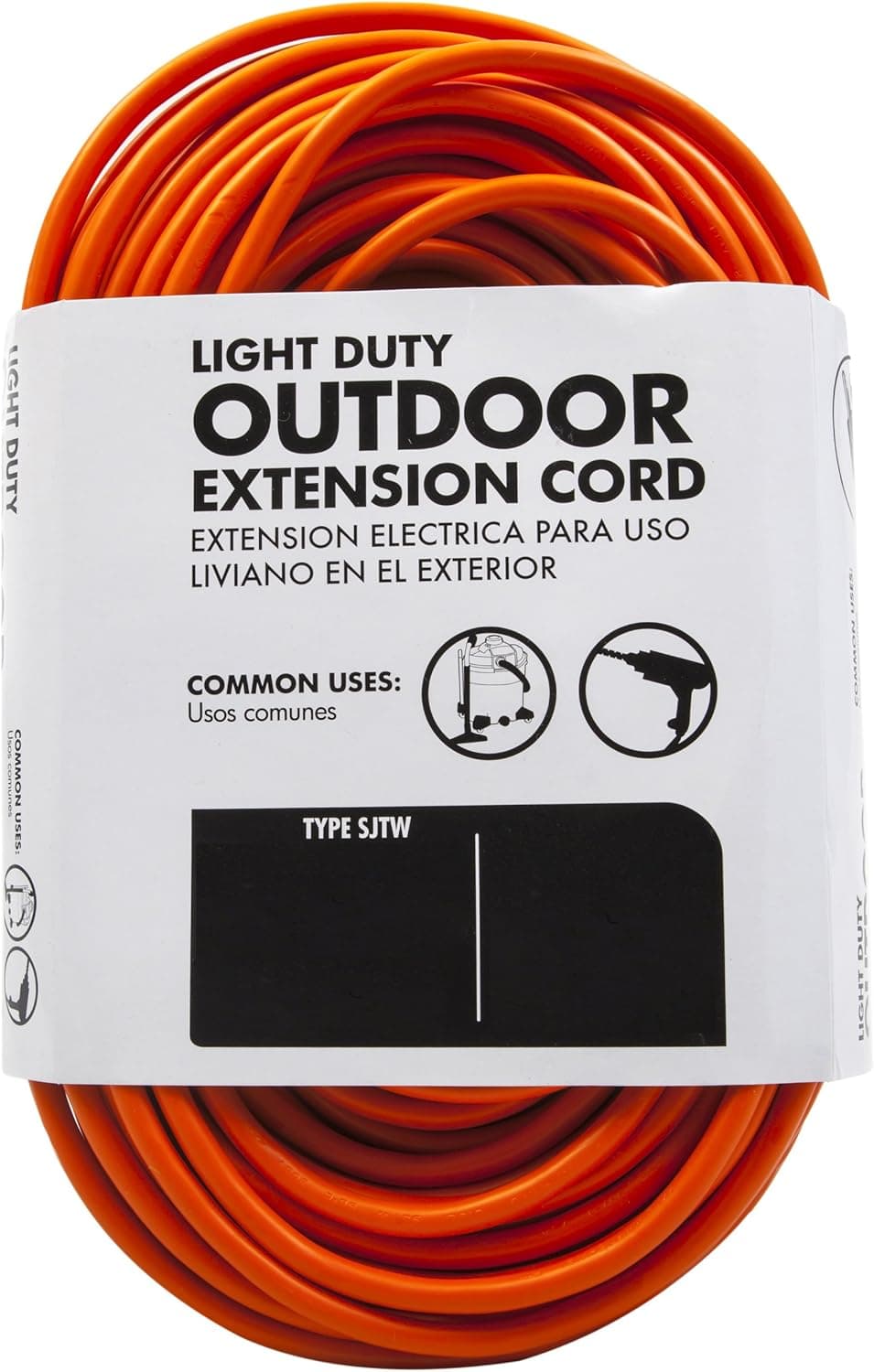 Southwire 58252301 16/3 SJTW Light Duty Outdoor Extension Cord, 100-Feet, Orange
