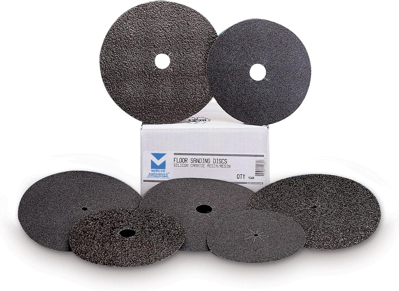 Mercer Abrasives 406080-50 Silicon Carbide Floor Sanding Edger Discs, 6-Inch Diameter x 7/8-Inch Hole, 80F Grit, 50-Pack