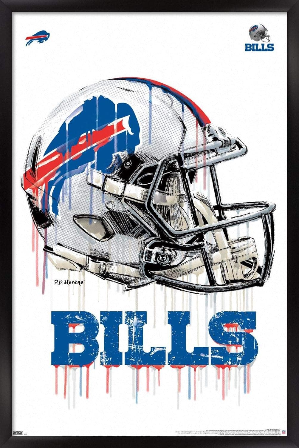 Trends International NFL Buffalo Bills - Drip Helmet 20 Wall Poster, 22.375" x 34", Black Framed Version
