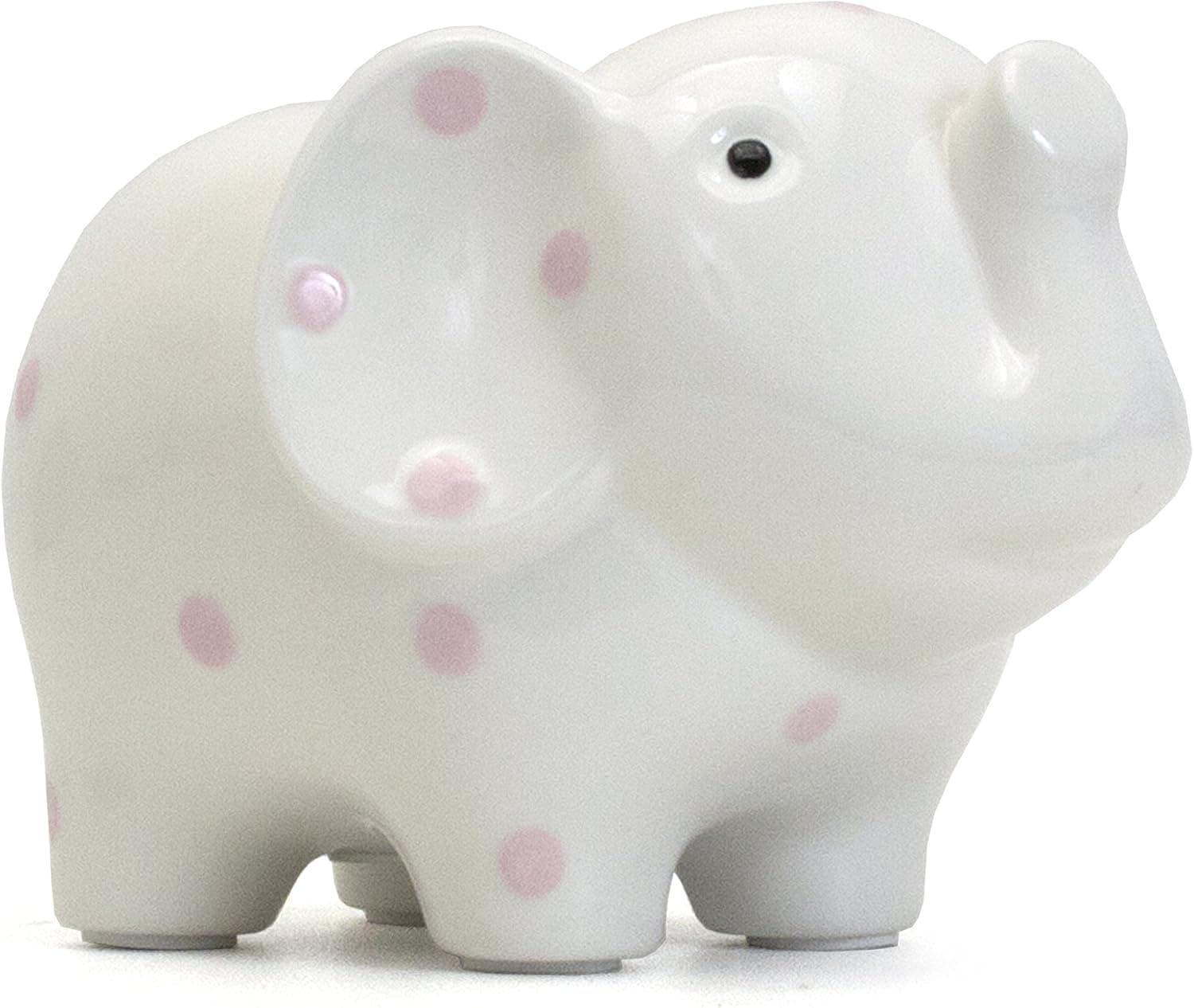 Child to Cherish Ceramic Elephant Piggy Bank for Girls, Pink Polka Dots