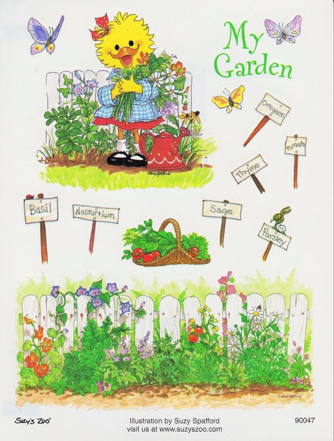 Suzy's Zoo Suzy Ducken My Garden Sticker 6 inches by 4.5 inches