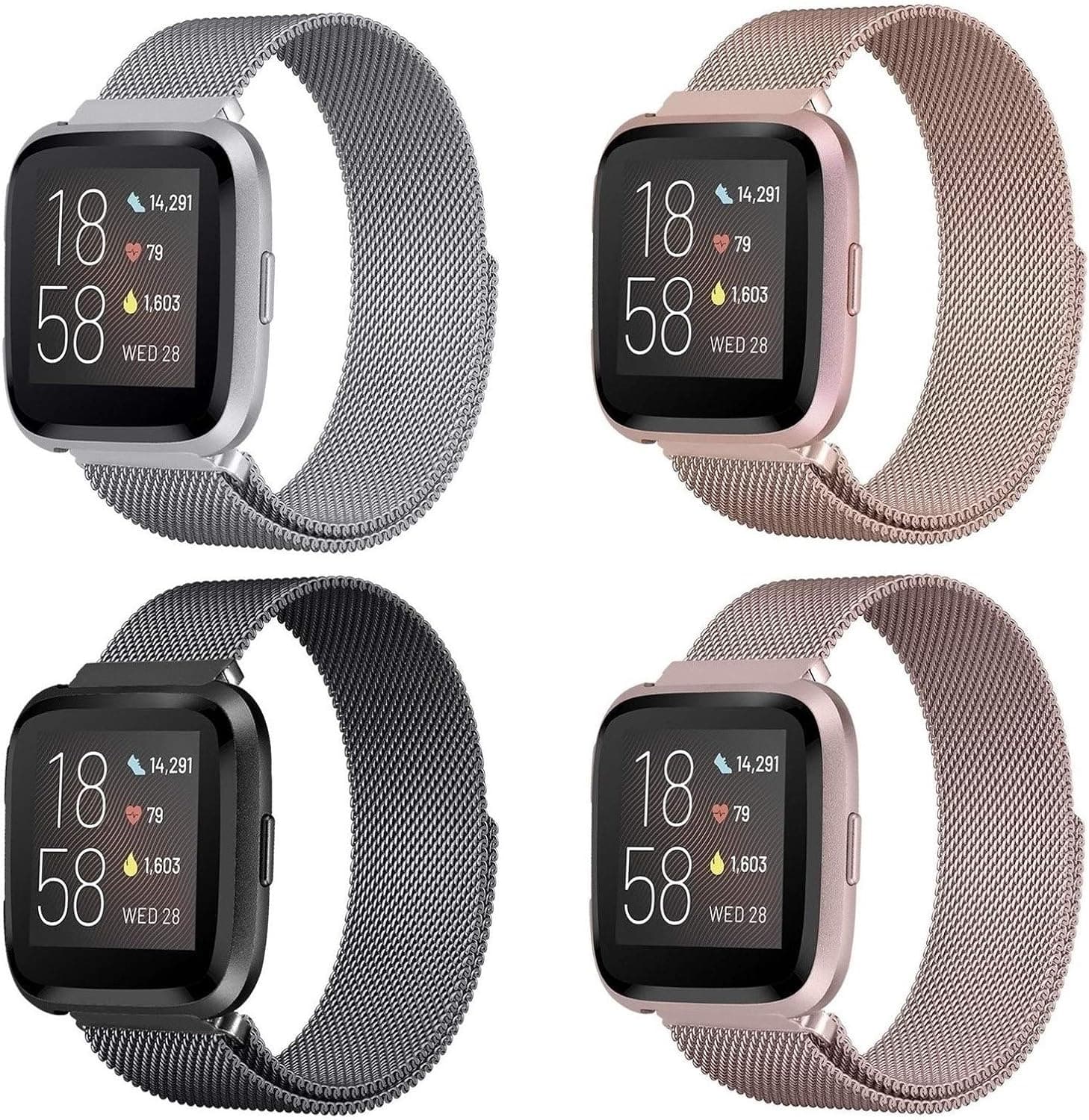 SINPY Watch Bands for fitbit versa 2 bands, Metal Adjustable Replacement Wristbands for Women/Men, Compatible with Fitbit Versa/Versa Lite/fitbit versa 2
