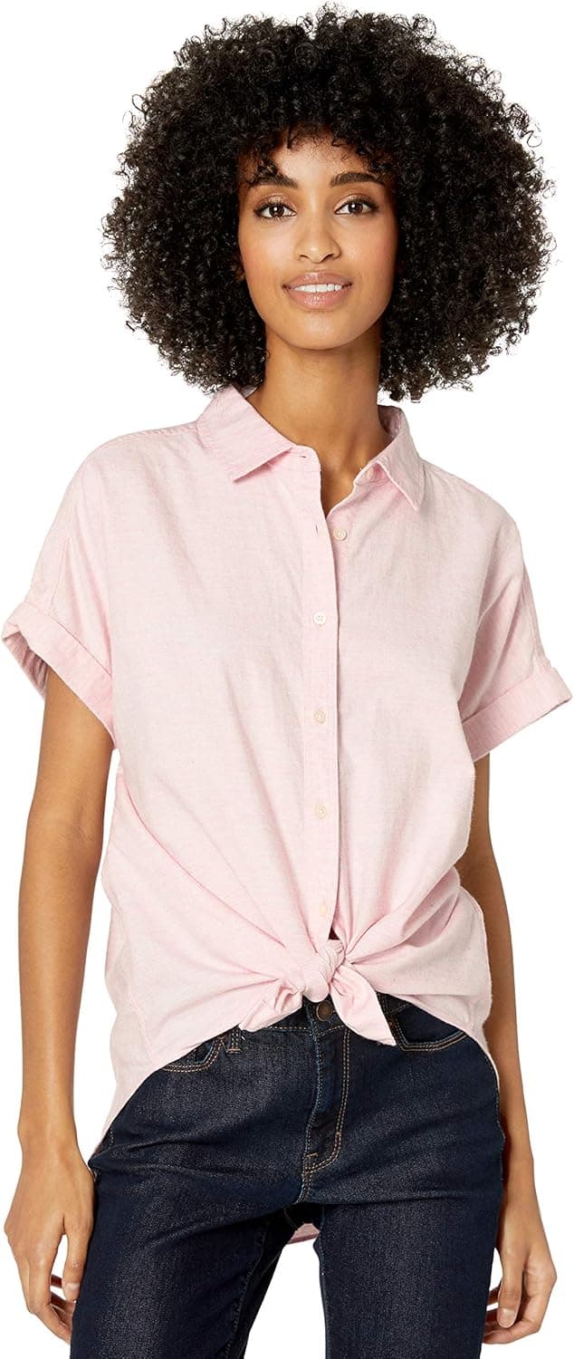 Amazon Brand - Goodthreads Women's Brushed Twill Short-Sleeve Button-Front Shirt