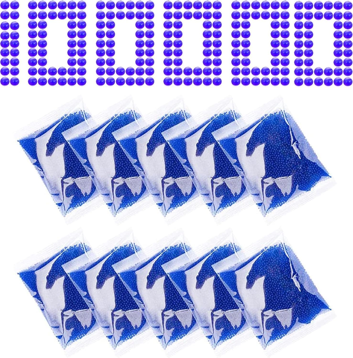 Ergosoft 10 Pack, 10000 Pieces Per Pack Gel Blaster Water Balls Beads Refill Ammo for Gel Ball Blaster
