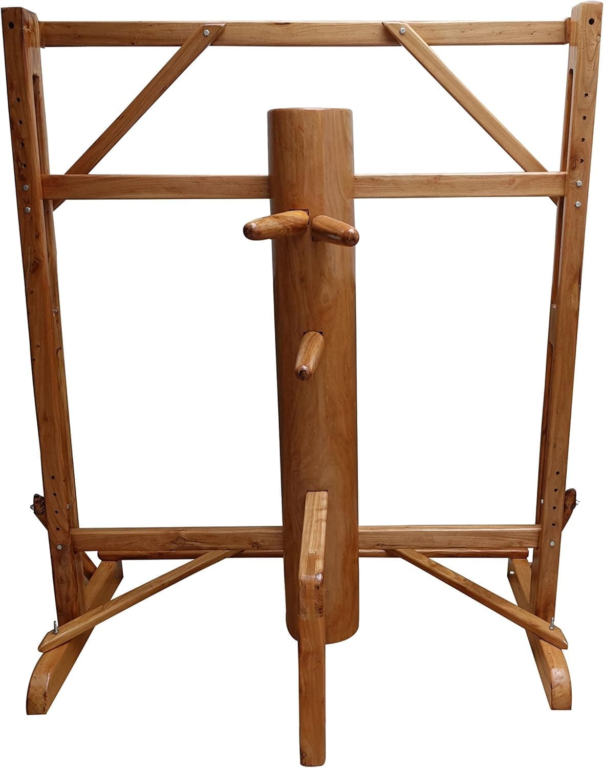 Wing Chun Mind Solid Wooden Dummy Target with Adjustable Frame Traditional IP Man and Martial Arts Training Brown Color Mook Yan Jongs WCM005