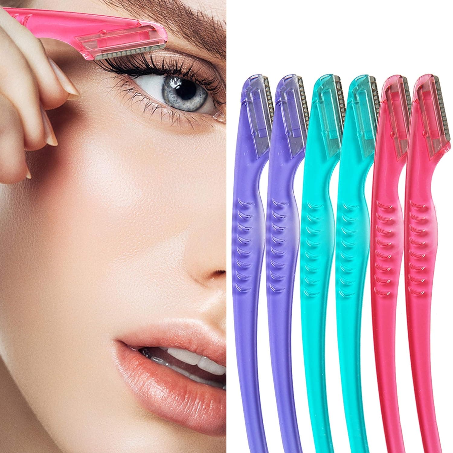 EASACE Eyebrow Razor For Women with Precision Cover Multipurpose Dermaplaning Tool Facial Razor Shaper Razors Shaper Pack of 6
