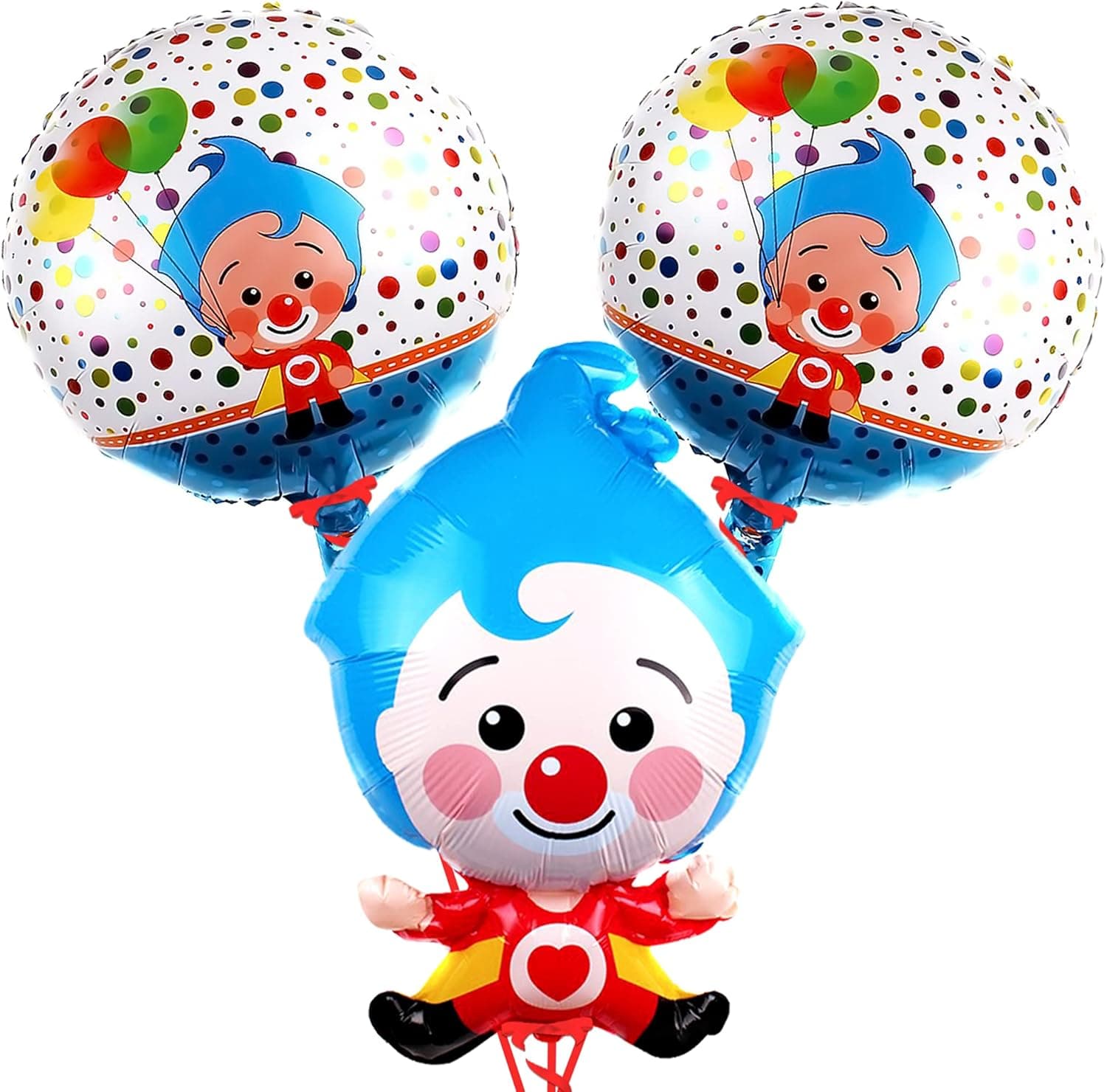 Big, 24 Inch Cartoon Balloon - Pack of 3 | Round 360 Degree 4D Sphere Circus Carnival Balloons for Carnival Theme Party Decorations | Circus Theme Party Decorations | Kids Cartoon Characters Balloons