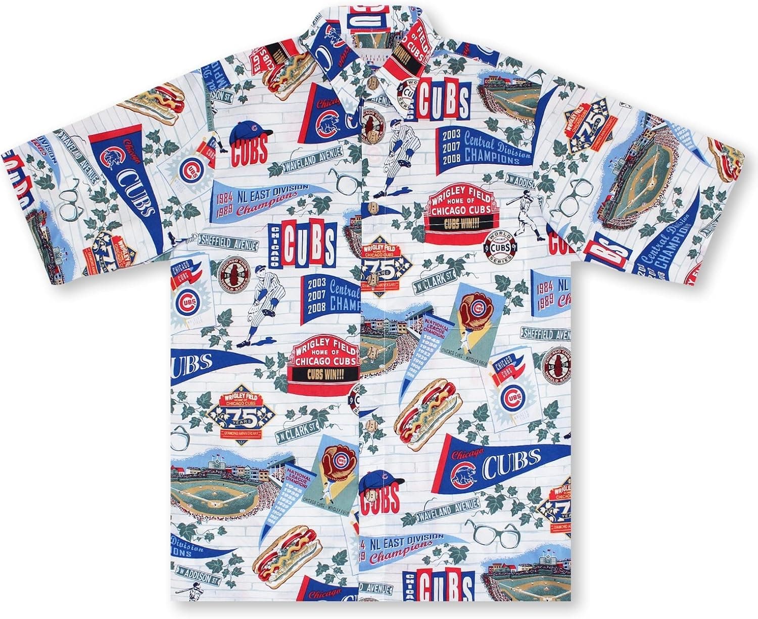 Reyn Spooner Men's MLB Collection 2015 Chicago Cubs Shirt, Scenic