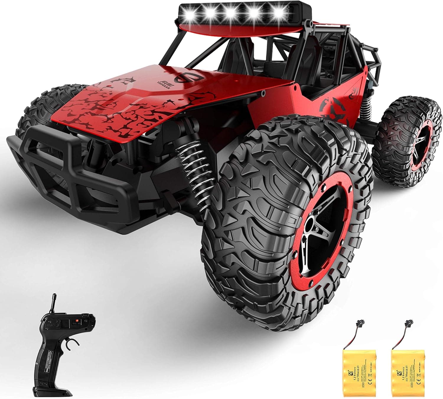 SZJJX Remote Control Car for Boys Girls, 20+ Km/h High Speed RC Trucks Car, 1:14 Scale Fast All Terrains Off Road Monster Crawler Vehicle Toy with Headlights 2 Batteries for Adults Kids 40 Min Play