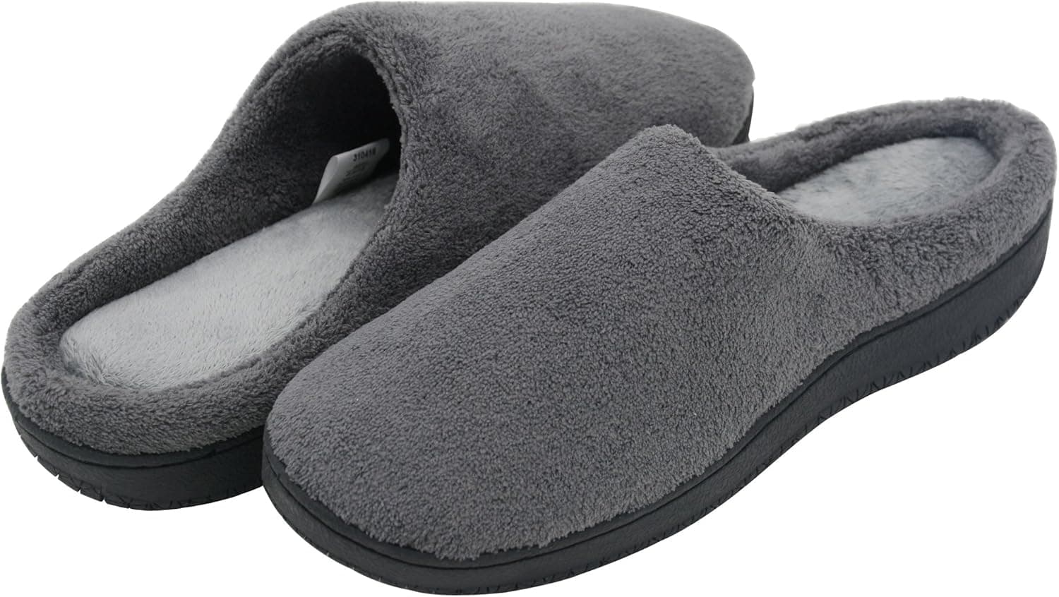 HomeTop Soft Winter Warm Memory Foam Coral Fleece House Slippers for Men – Assorted Styles & Color (13-14 D(M) US, Gray)