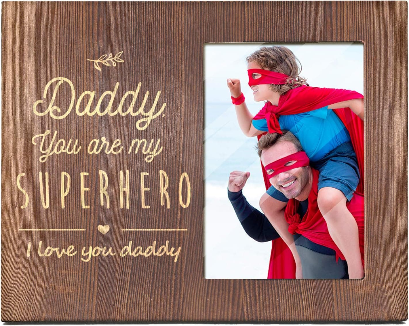 Ku-dayi Daddy You are My Superhero -Dad Gifts from Son Daughter Picture Photo Frame Gifts for Dad Daddy Papa Father Stepfather