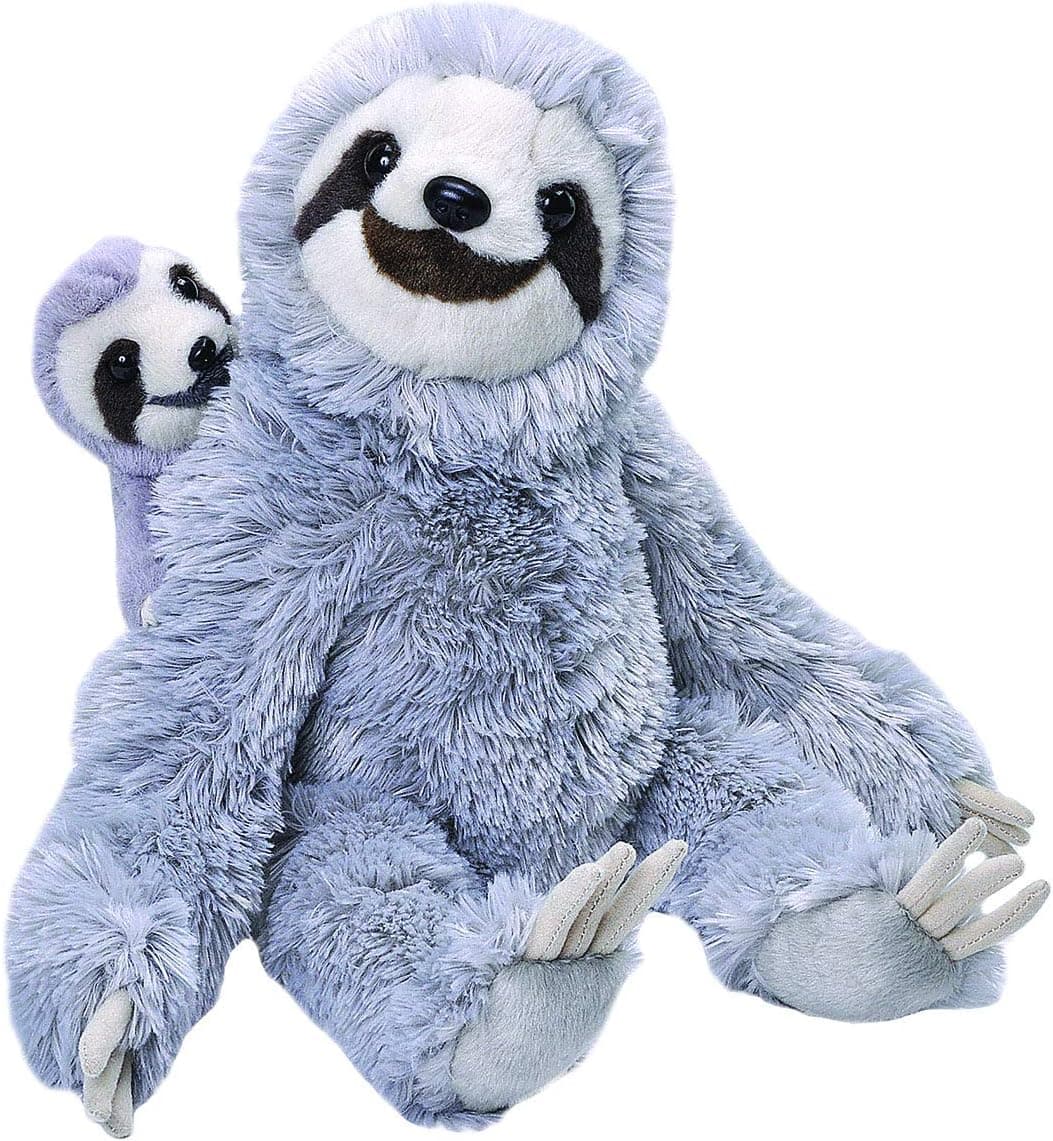 WILD REPUBLIC Mom and Baby Sloth, Stuffed Animal, 12 inches, Gift for Kids, Plush Toy, Fill is Spun Recycled Water Bottles