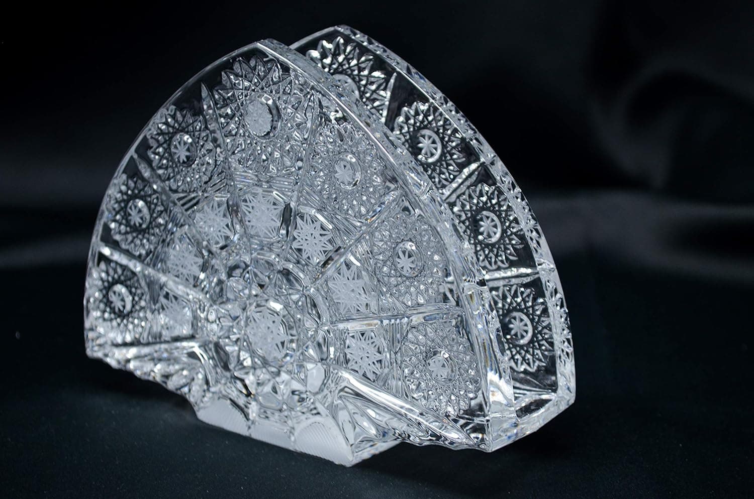 Crystal Napkin Holder 5 1/2", Table serving, Wedding decor, Hand Cut, Home decor, Bohemia Czech Glass, Gift,