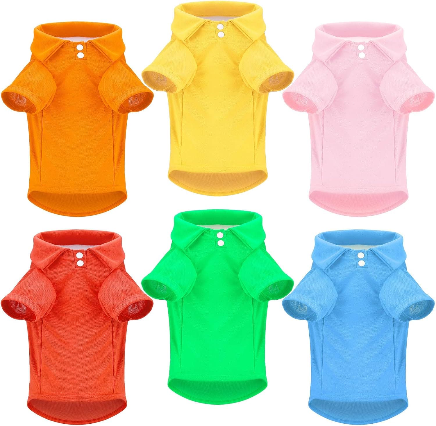 6 Pieces Dog T Shirt Pet Shirts Colorful Dog Apparel for Small Medium Pet Dog Boy and Girl (M)