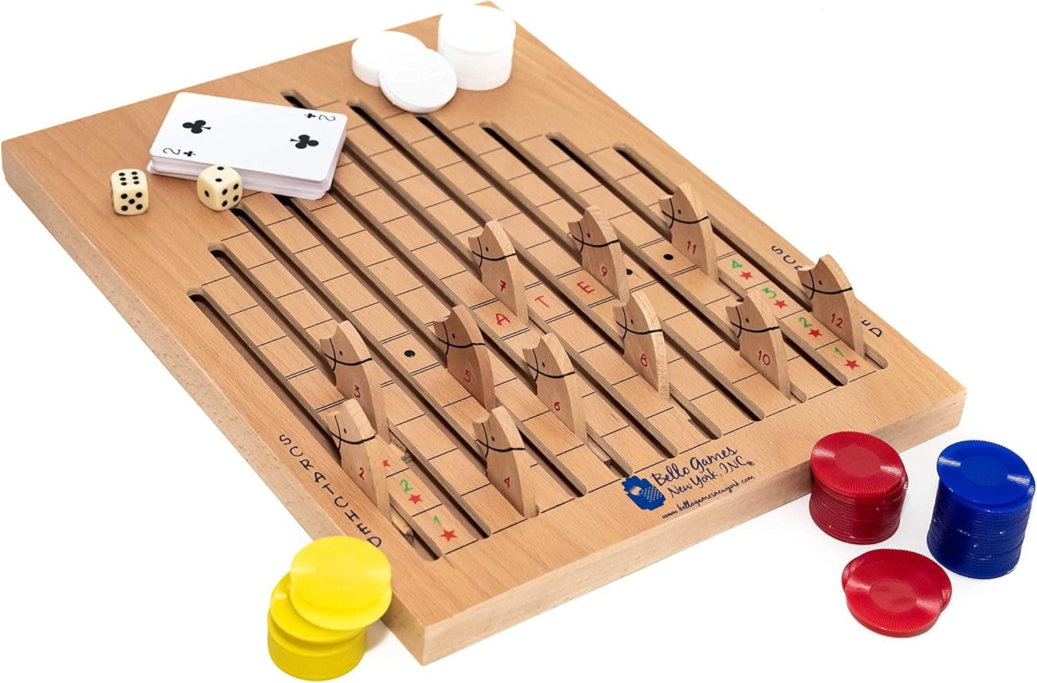 Bello Games Deluxe Horse Racing Game with Cards/Chips & Dice