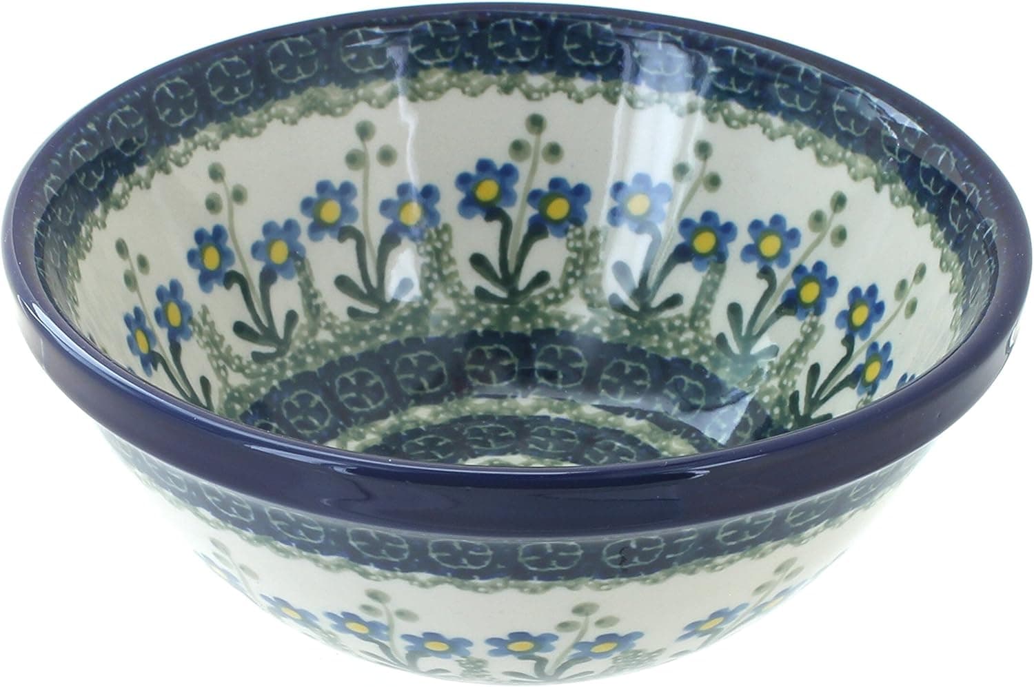 Blue Rose Polish Pottery Blue Posy Cereal/Soup Bowl