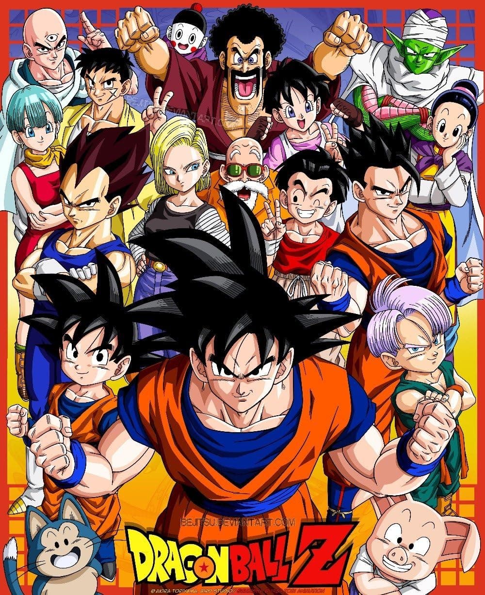 makeuseof DBZ Goku Friends Art Silk Poster 24"x32" inch Door Home Decor-033