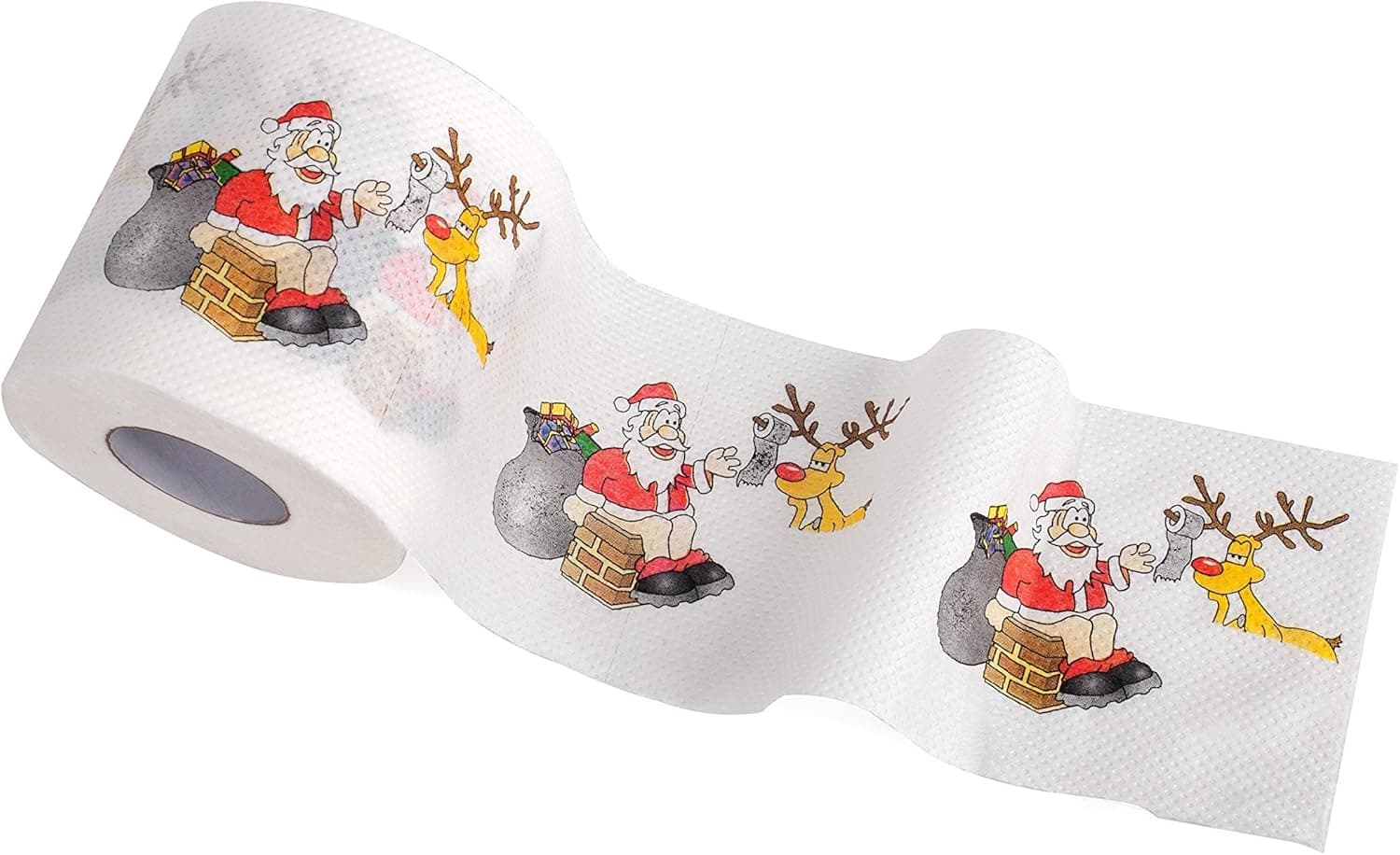 SummitLink 1 Roll of Merry Christmas Santa Claus Toilet Paper Tissue Napkin Prank Fun Birthday Party Novelty Gift Idea