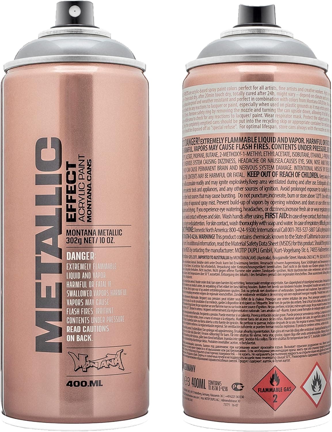 Montana Cans Montana Effect 400 ml Metallic Color, Silver Spray Paint