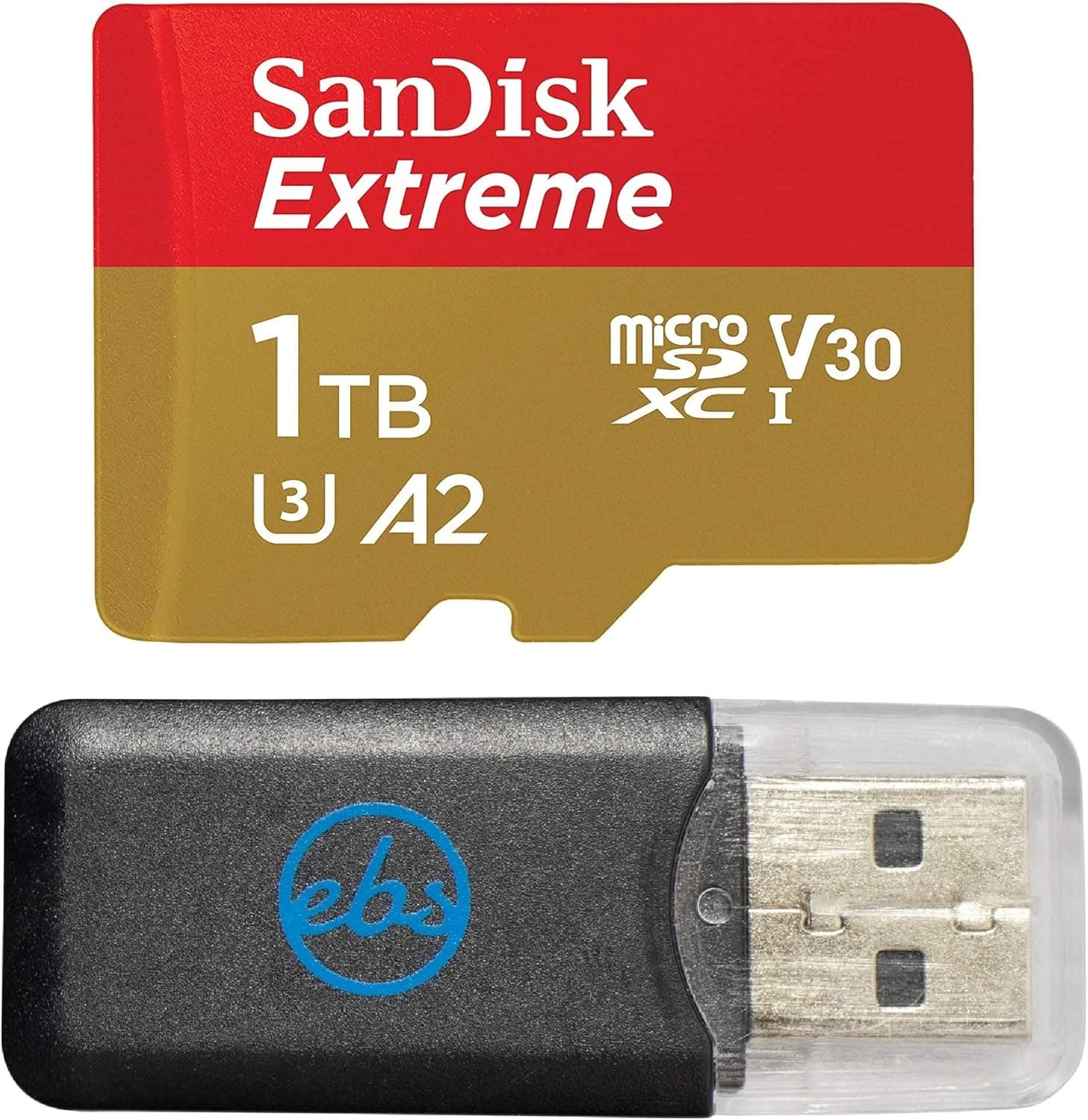 SanDisk 1TB Extreme MicroSDXC Memory Card Works with DJI Mavic 3 Fly, Mavic 3 Cine, Mavic 3 Drone (SDSQXA1-1T00-GN6MN) 4K U3 UHS-I V30 A2 Bundle with (1) Everything But Stromboli Micro SD Card Reader