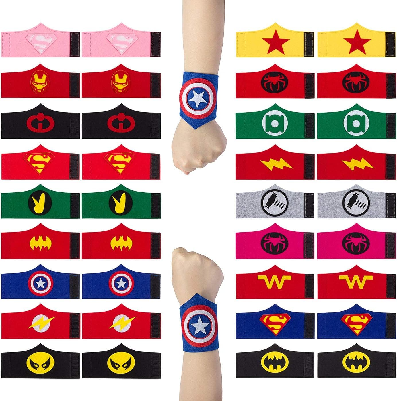 36Pack Super Heroes Bracelet for Kids Boys & Girls Birthday Party Supplies Favors