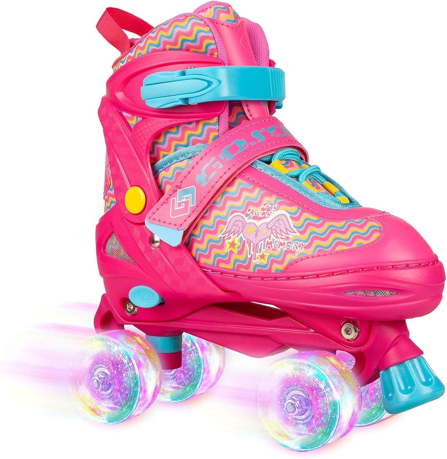 VERENO Kids Roller Skates for Girls Boys, 4 Sizes Adjustable patines para niñas with All Wheels Light up for Age 6-12,Toddler Roller Skates Women Gift for Ages 3-5