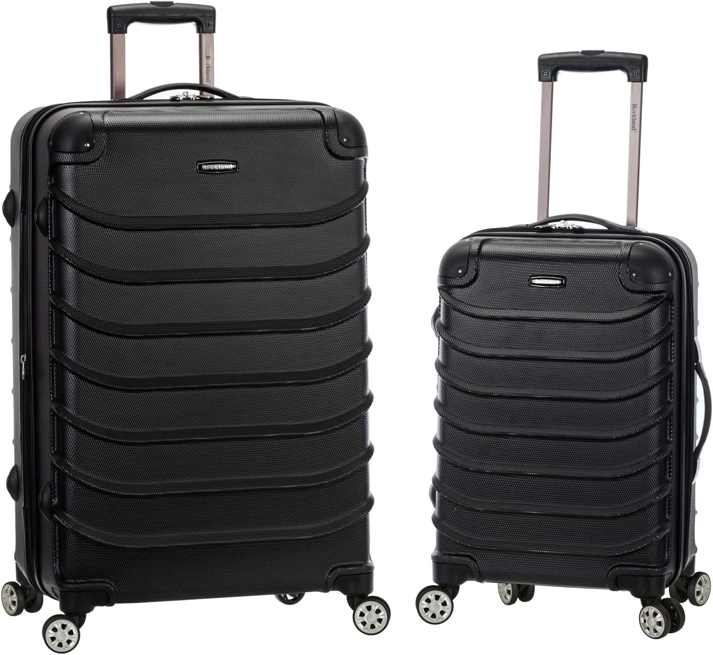 Rockland Speciale Hardside 2-Piece Expandable Spinner Luggage Set, Black, (20/28)