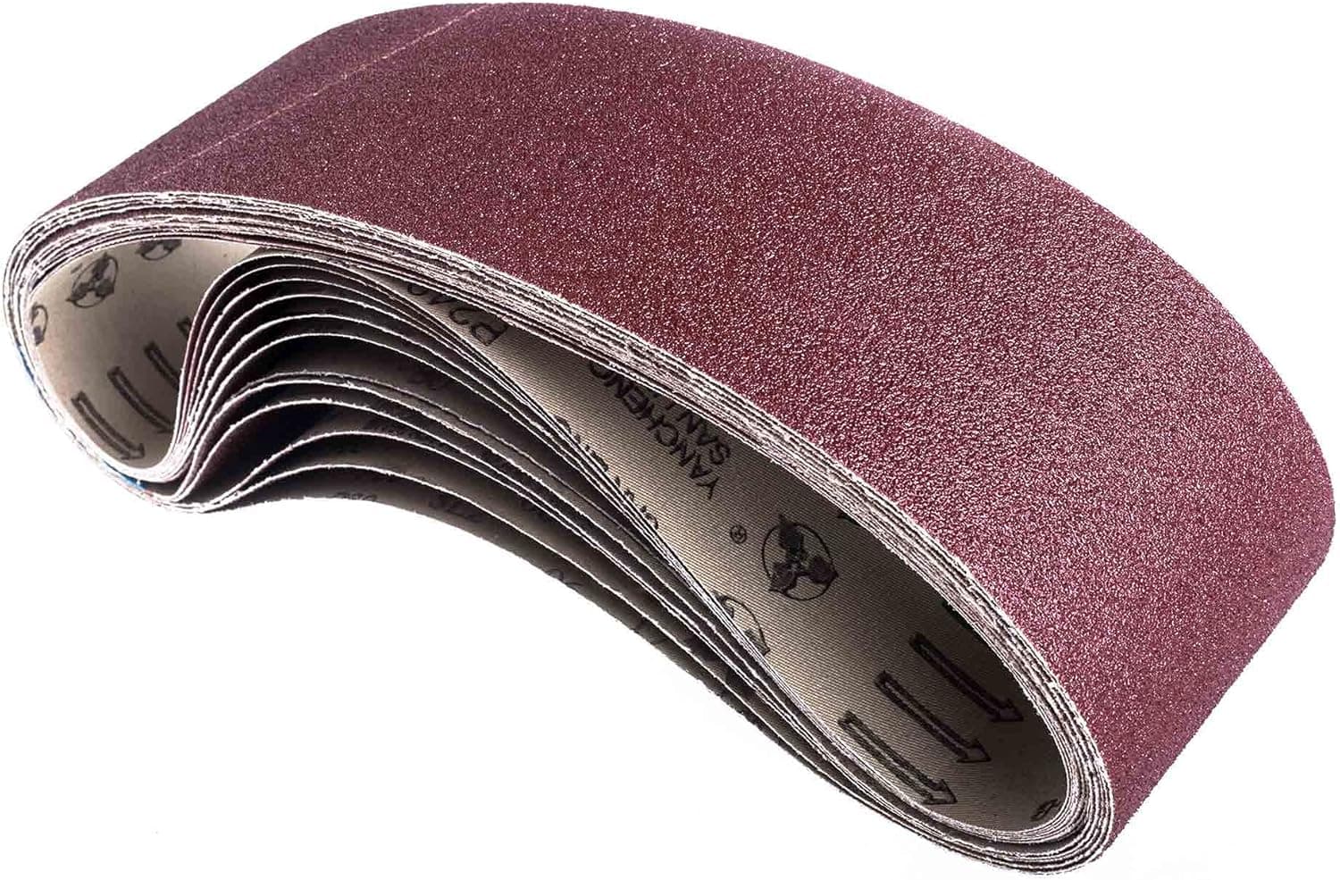 4 x 36 Inch Sanding Belt, Flush Joint 40/80/120/240/Assorted Grits 12 Pack Aluminum Oxide Premium Sandpaper for Portable Belts Sander Paper