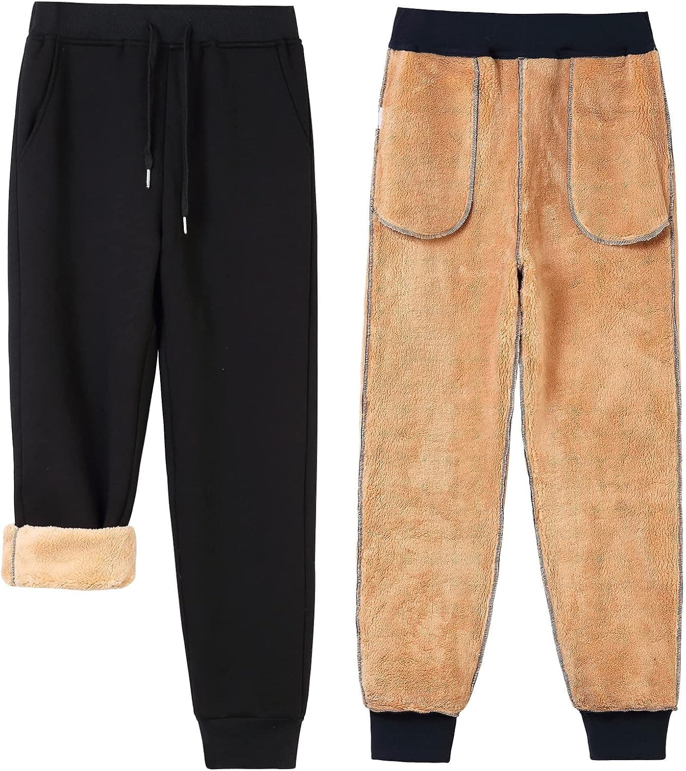 Soltrer Women's Winter Warm Sherpa Lined Fleece Sweatpants Athletic Workout Jogger Lounge Pants with Pockets