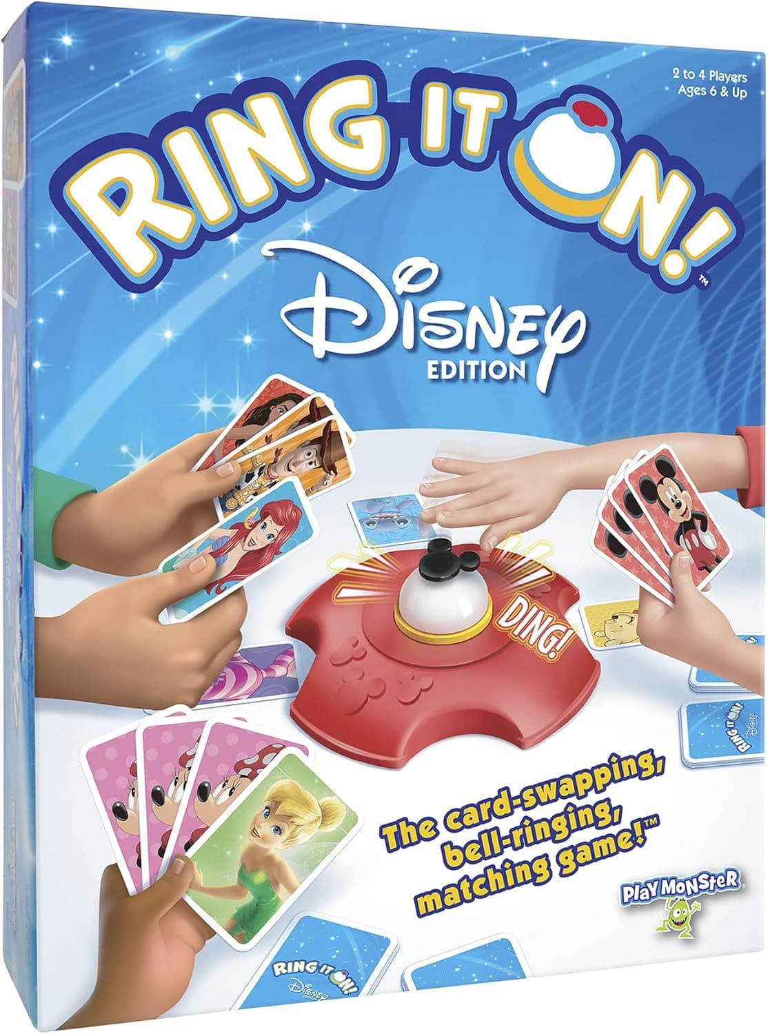 Disney Ring It On! -- The Card-swapping, Bell-Ringing, Matching Game! -- Ages 6+ -- 2-4 Players