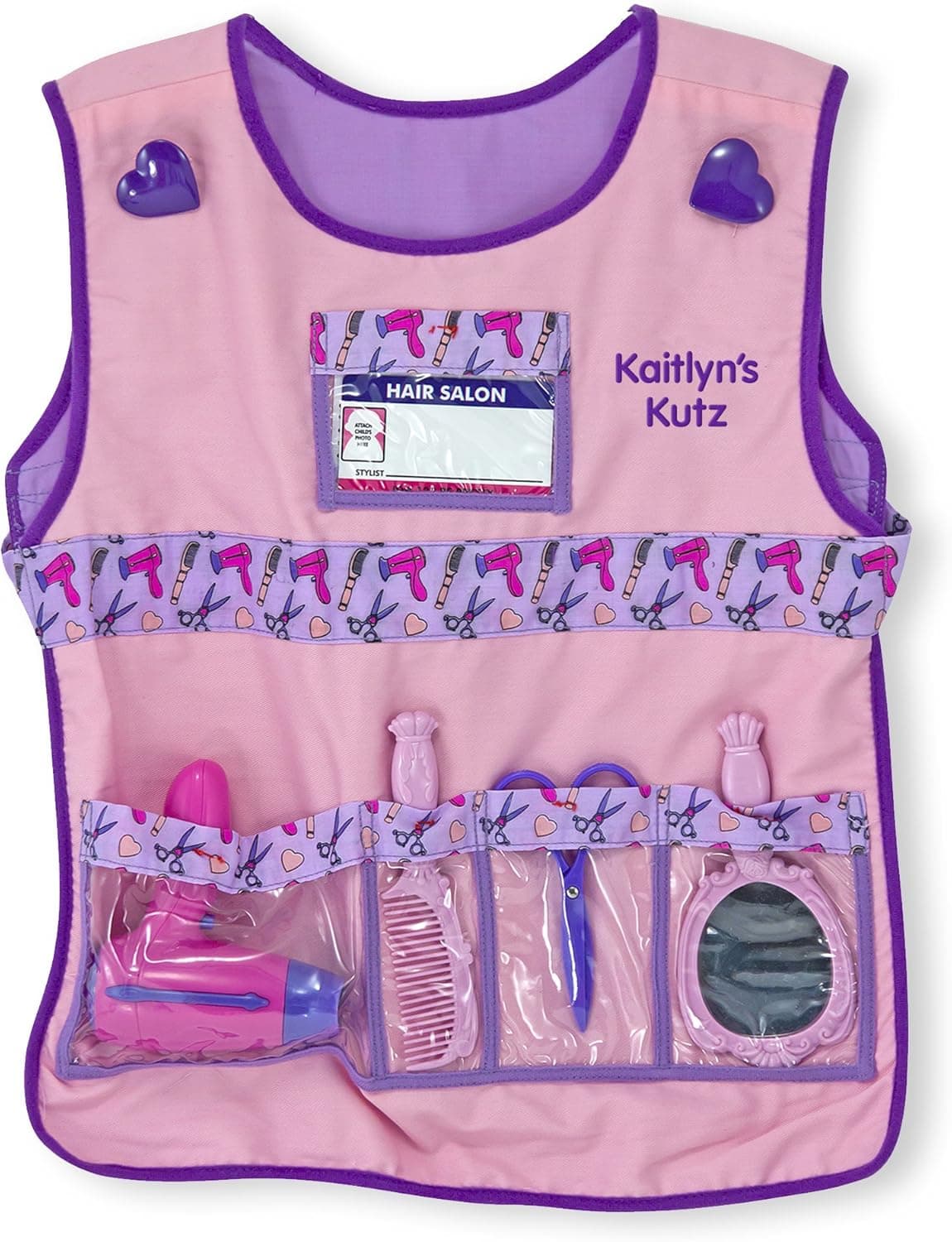 Melissa & Doug Personalized Hair Stylist Role Play Costume Dress Up Set (7 Pieces)