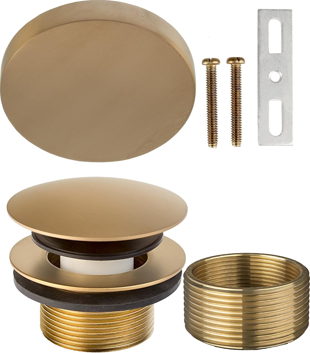 1-1/2” x 1-1/4” (1-3/8 inch) Modern Mushroom Bath Waste Trim (Tub Drain and Faceplate)- PVD Satin Bronze