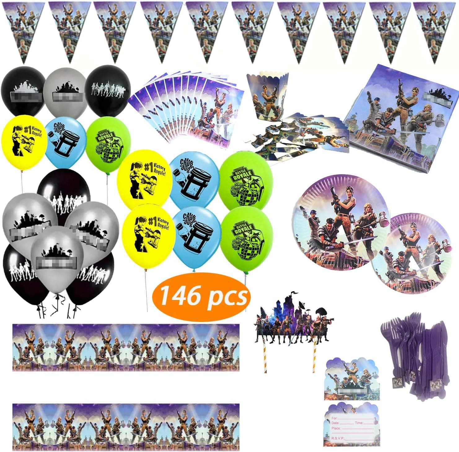 Video Game Party Supplies Pack - Serves 16 - 🎮 Gaming Themed Party Tableware The Ultimate Gamer Birthday Party Set for Boys and Girls, Kids, Gaming Fans 🎮