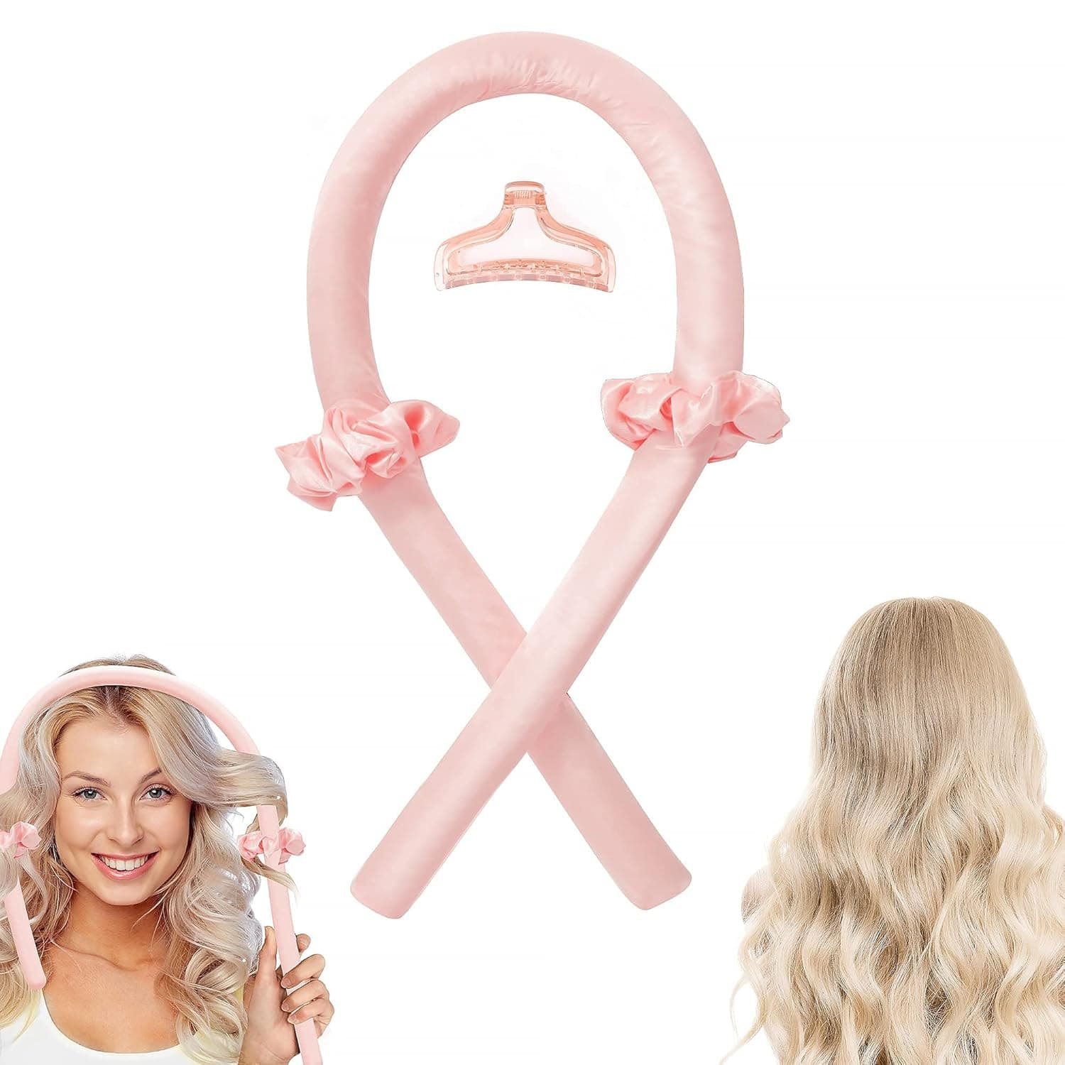 Heatless Curling Rod Headband, Heatless Curls, Lazy Curler Set, No Heat Curls Silk Ribbon Hair Rollers, Sleeping Soft Headband Wave Formers, DIY Hair Styling Tools for Long Medium Hair