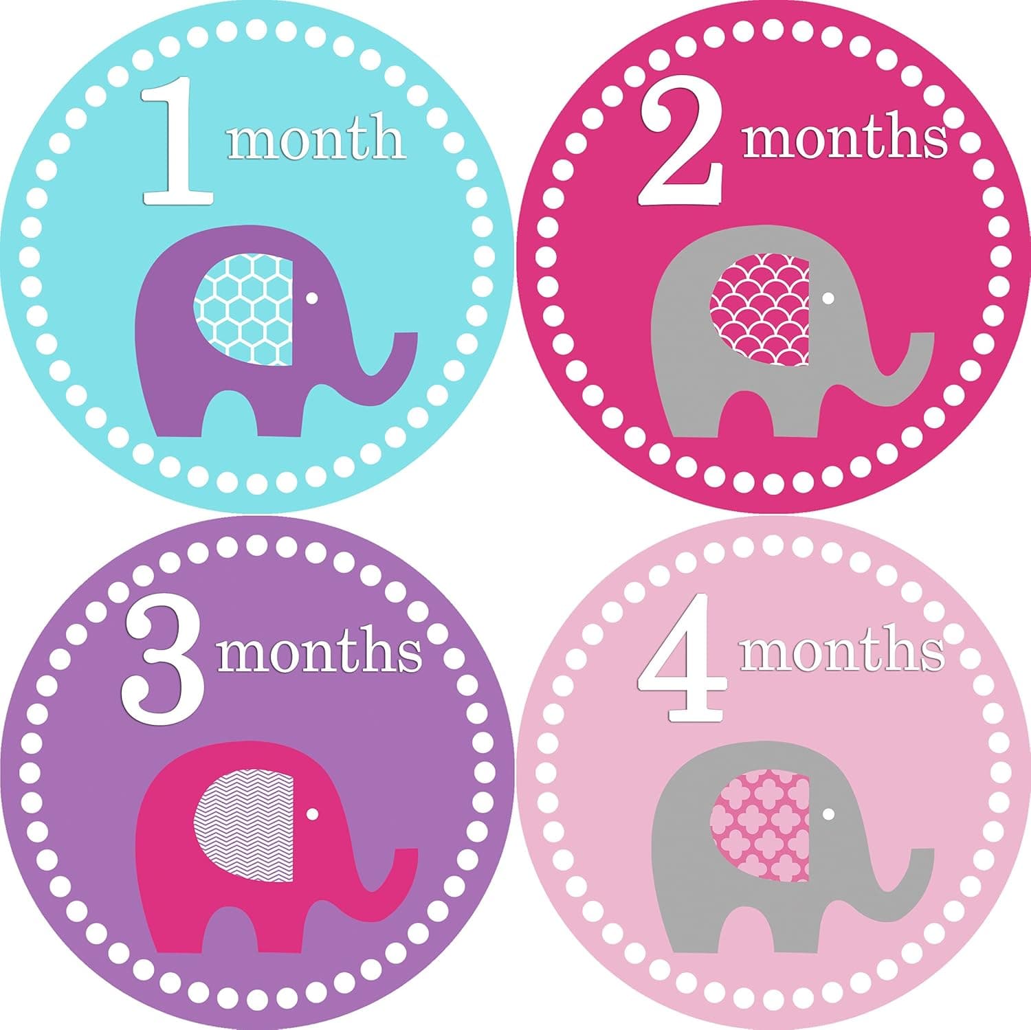Baby Girl Monthly Sticker Milestone Stickers Newborn Month Elephant Infant Newborn Gift