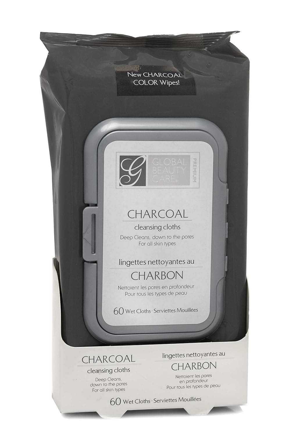 Charcoal Cleansing Cloths 60 Wipes