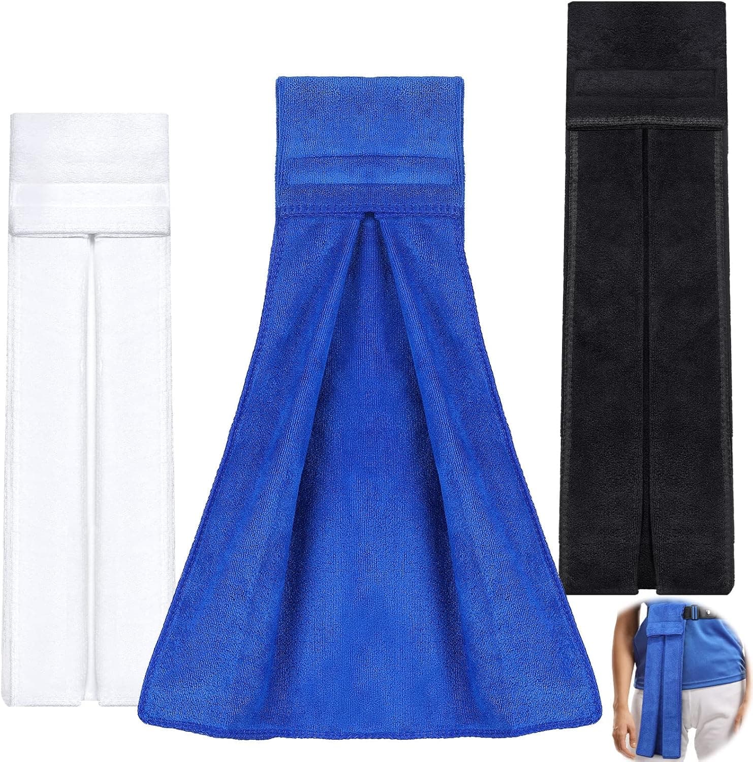 Oudain 3 Pcs Football Towel Quarterback Football Field Towel Closed Football Accessories Microfiber Sports Towels with Hook and Loop Straps for Football, Golf, Gym