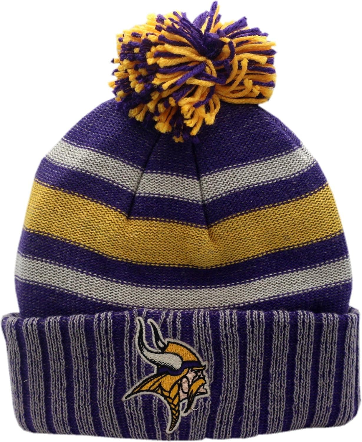 NFL Classics Cuffed Pom Knit Hat - KD97Z, Minnesota Vikings, One Size Fits All