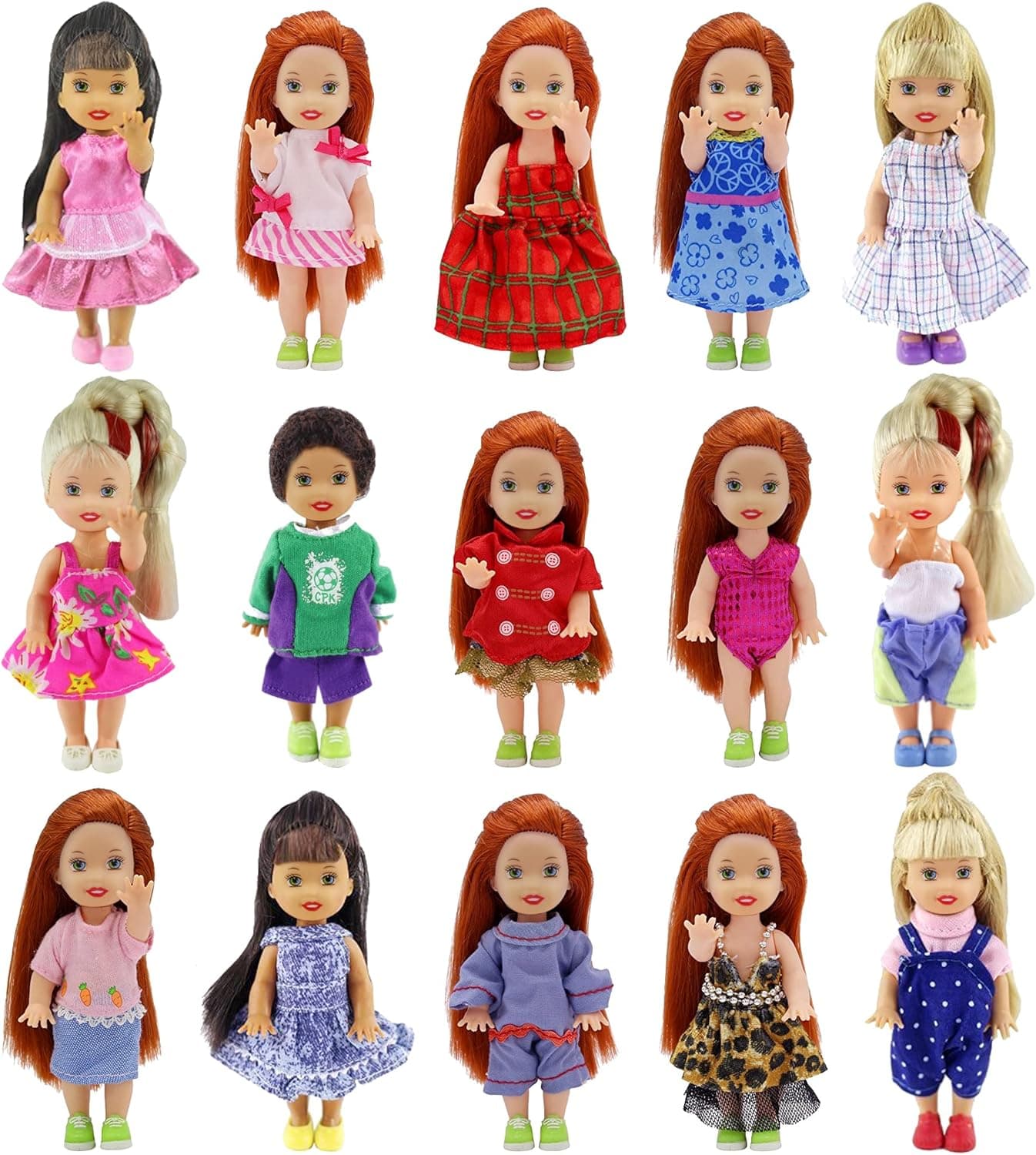 K.T. Fancy LOT 10 Handmade Summer Fashion Party Clothes Gown for Small Size Doll Xmas Birthday Gift